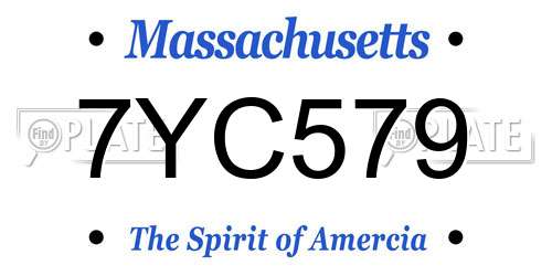 7YC579 Massachusetts License Plate