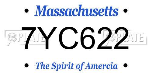 7YC622 Massachusetts License Plate