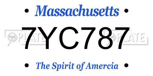 7YC787 Massachusetts License Plate