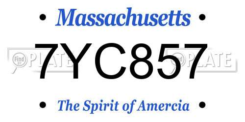 7YC857 Massachusetts License Plate