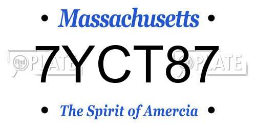 7YCT87 Massachusetts License Plate