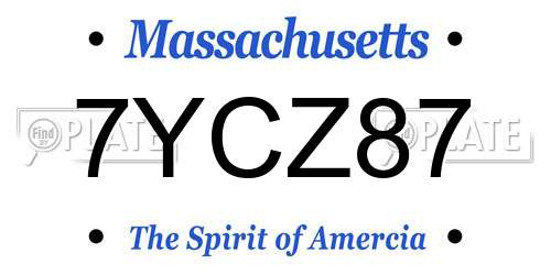 7YCZ87 Massachusetts License Plate