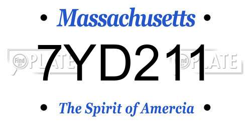7YD211 Massachusetts License Plate