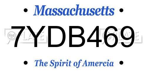 7YDB469 Massachusetts License Plate