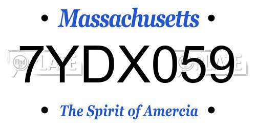 7YDX059 Massachusetts License Plate