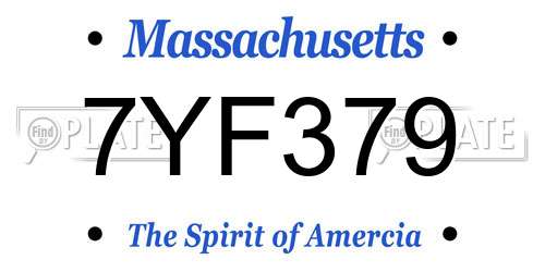 7YF379 Massachusetts License Plate