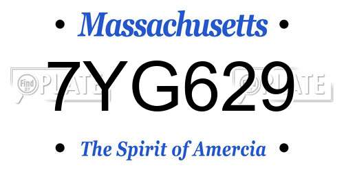 7YG629 Massachusetts License Plate