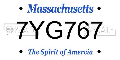 7YG767 Massachusetts License Plate