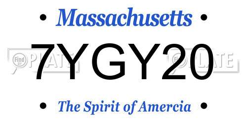 7YGY20 Massachusetts License Plate