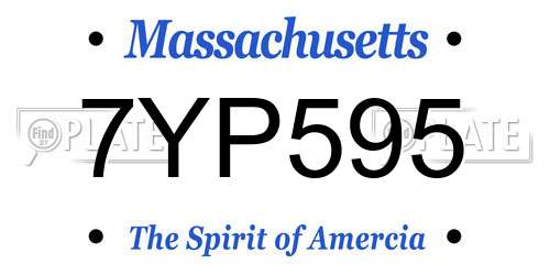 7YP595 Massachusetts License Plate