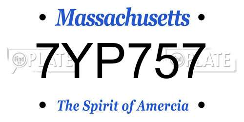 7YP757 Massachusetts License Plate