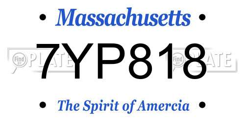 7YP818 Massachusetts License Plate