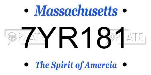 7YR181 Massachusetts License Plate