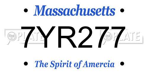 7YR277 Massachusetts License Plate