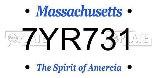 7YR731 Massachusetts License Plate