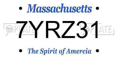 7YRZ31 Massachusetts License Plate