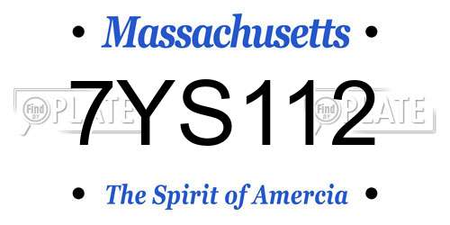 7YS112 Massachusetts License Plate