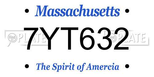 7YT632 Massachusetts License Plate