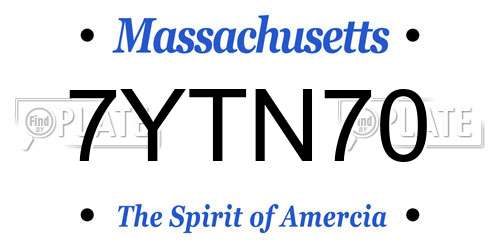 7YTN70 Massachusetts License Plate