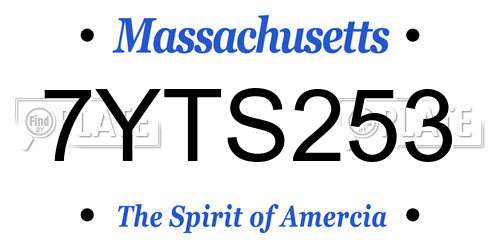 7YTS253 Massachusetts License Plate