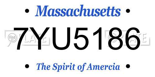 7YU5186 Massachusetts License Plate