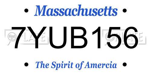 7YUB156 Massachusetts License Plate