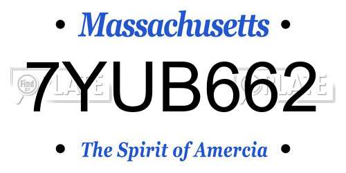 7YUB662 Massachusetts License Plate