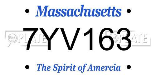 7YV163 Massachusetts License Plate