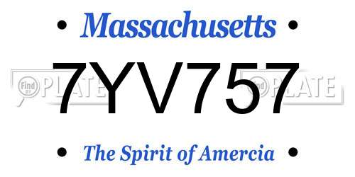 7YV757 Massachusetts License Plate