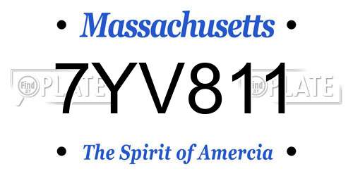 7YV811 Massachusetts License Plate