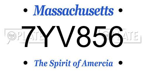 7YV856 Massachusetts License Plate