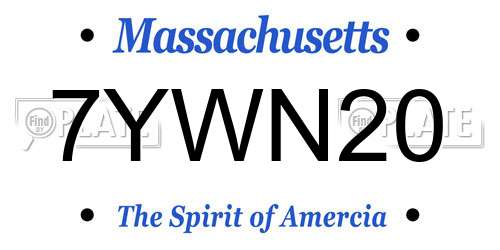 7YWN20 Massachusetts License Plate