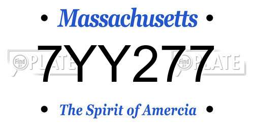 7YY277 Massachusetts License Plate
