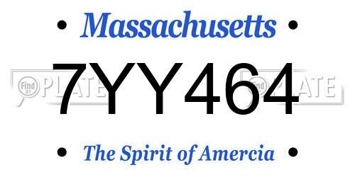 7YY464 Massachusetts License Plate