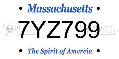 7YZ799 Massachusetts License Plate