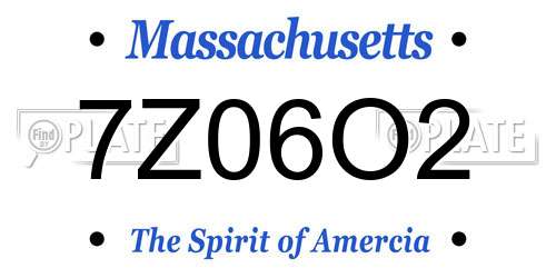 7Z06O2 Massachusetts License Plate