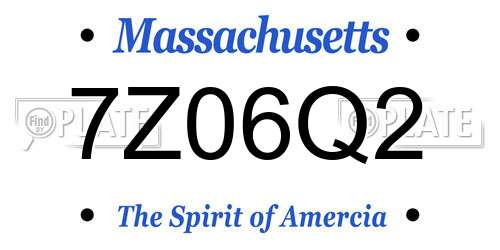 7Z06Q2 Massachusetts License Plate