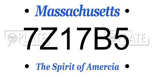 7Z17B5 Massachusetts License Plate