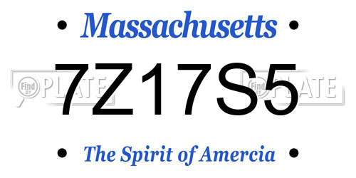 7Z17S5 Massachusetts License Plate