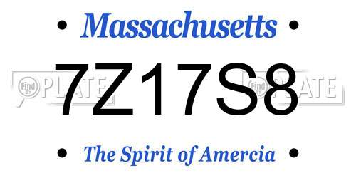 7Z17S8 Massachusetts License Plate