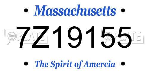 7Z19155 Massachusetts License Plate