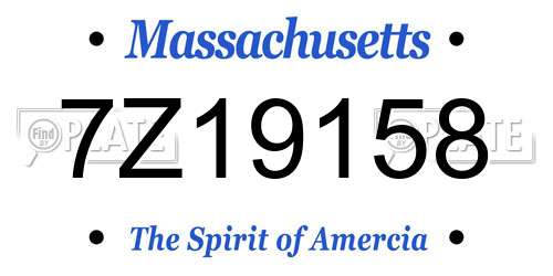 7Z19158 Massachusetts License Plate