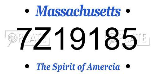 7Z19185 Massachusetts License Plate