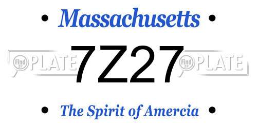 7Z27 Massachusetts License Plate