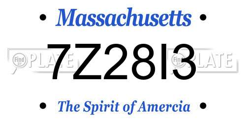 7Z28I3 Massachusetts License Plate