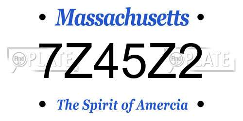 7Z45Z2 Massachusetts License Plate