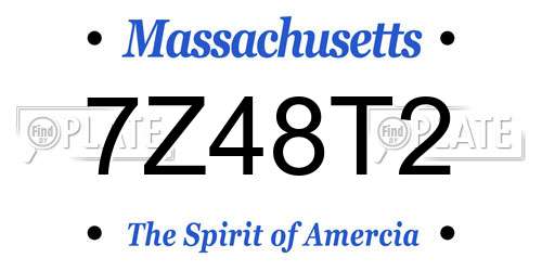 7Z48T2 Massachusetts License Plate