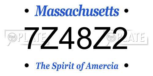 7Z48Z2 Massachusetts License Plate