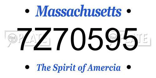 7Z70595 Massachusetts License Plate