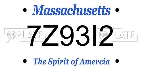 7Z93I2 Massachusetts License Plate